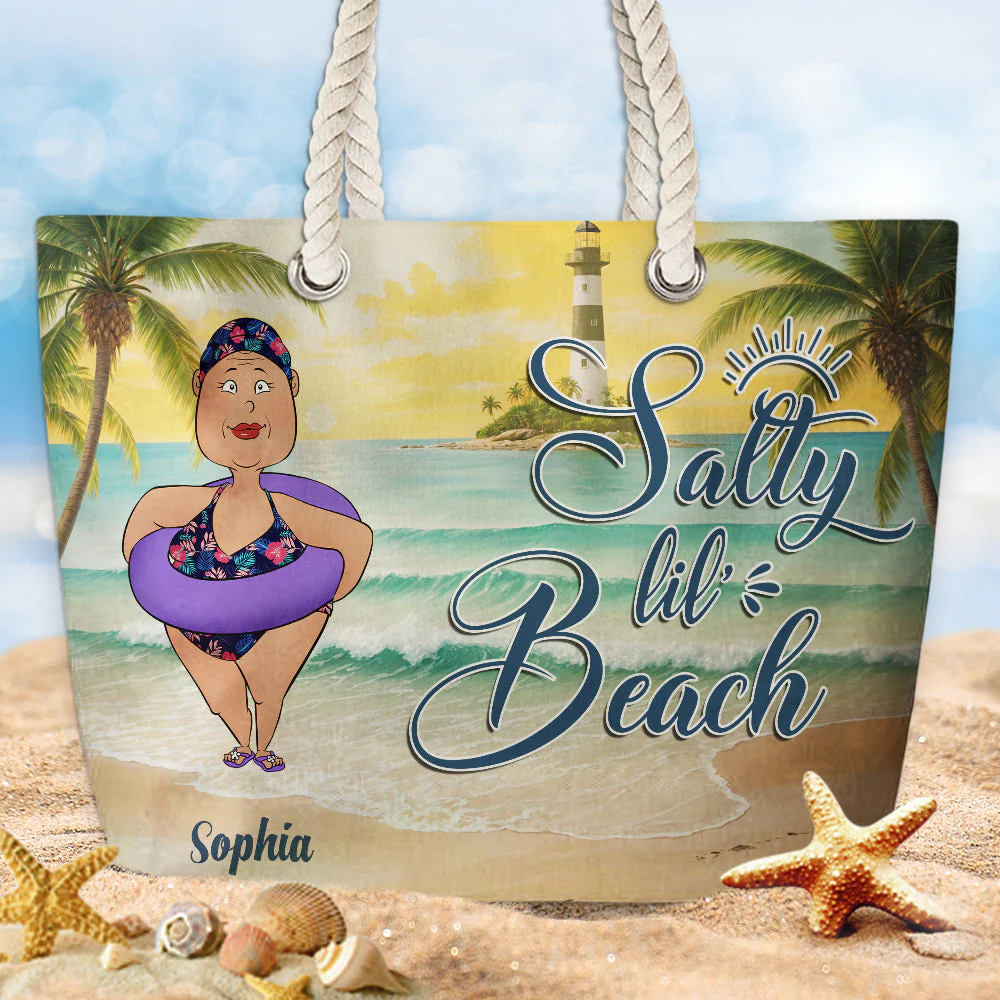 Salty Lil Beach - Personalized Beach Bag - Image 2