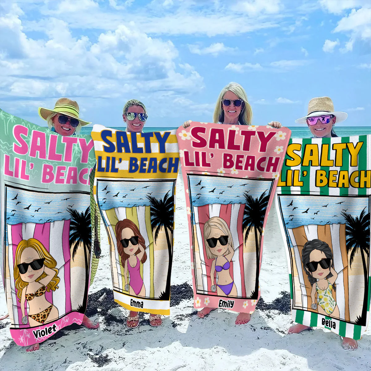 Salty Lil Beach - Personalized Custom Beach Towel - Image 4
