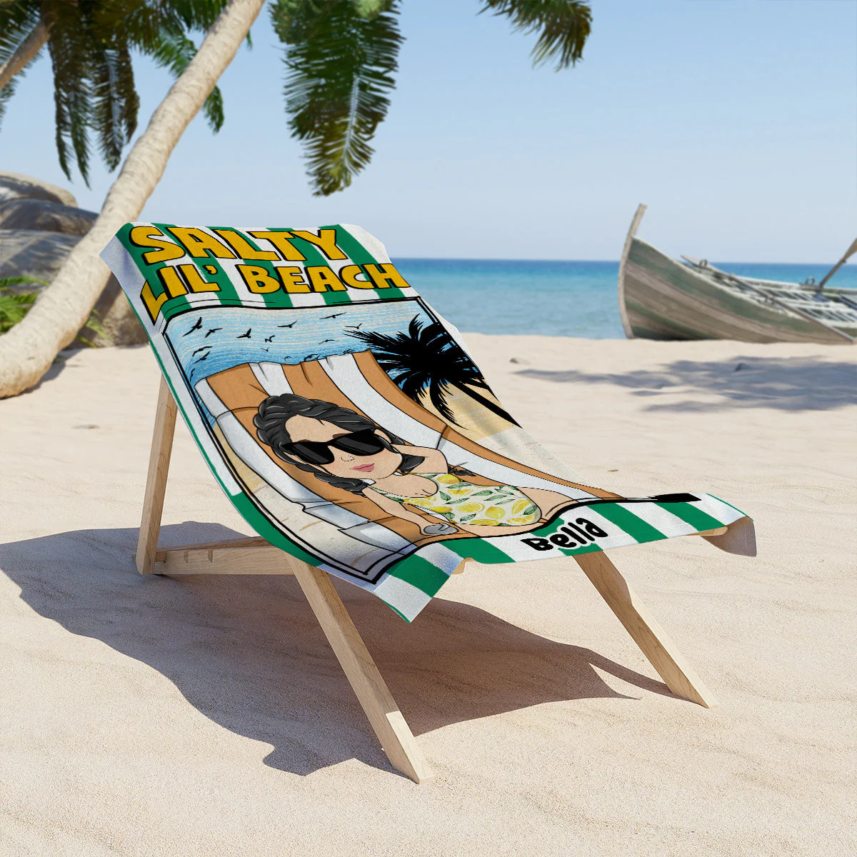 Salty Lil Beach - Personalized Custom Beach Towel - Image 5