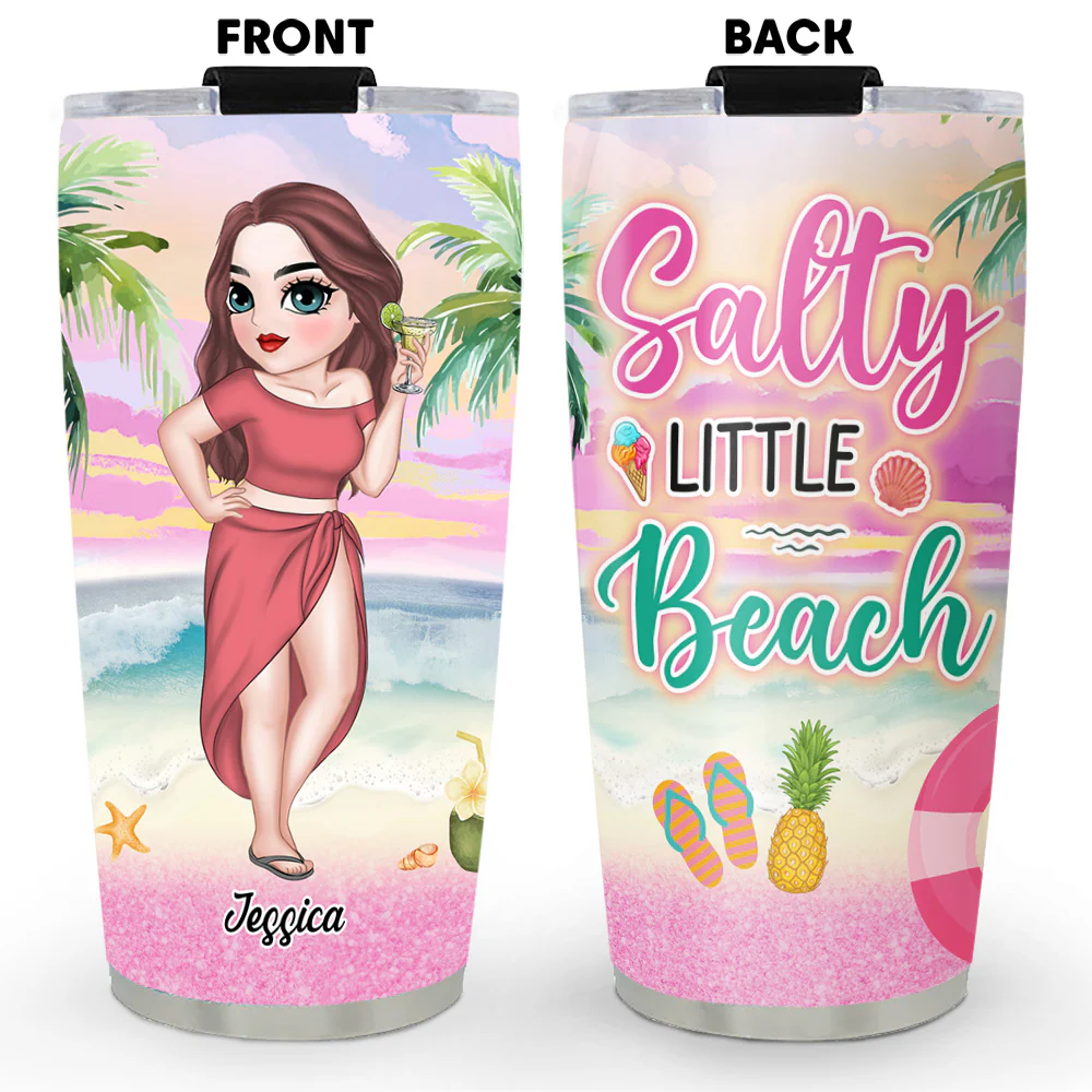 Salty Little Beach - Personalized Custom Tumbler