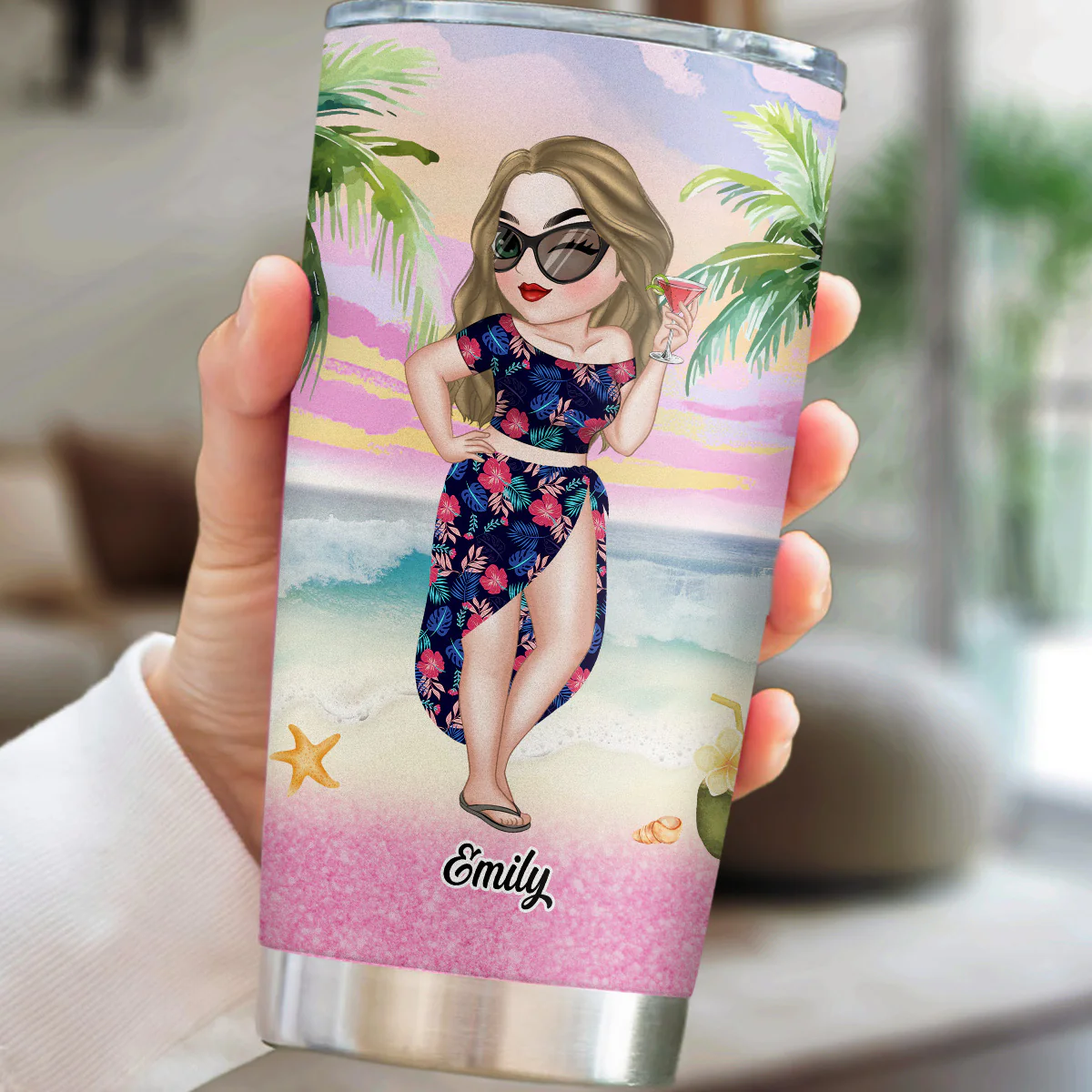 Salty Little Beach - Personalized Custom Tumbler - Image 3
