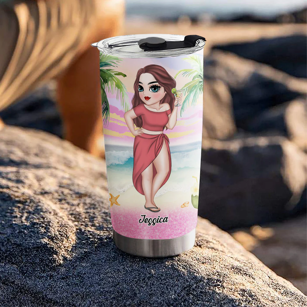 Salty Little Beach - Personalized Custom Tumbler - Image 4