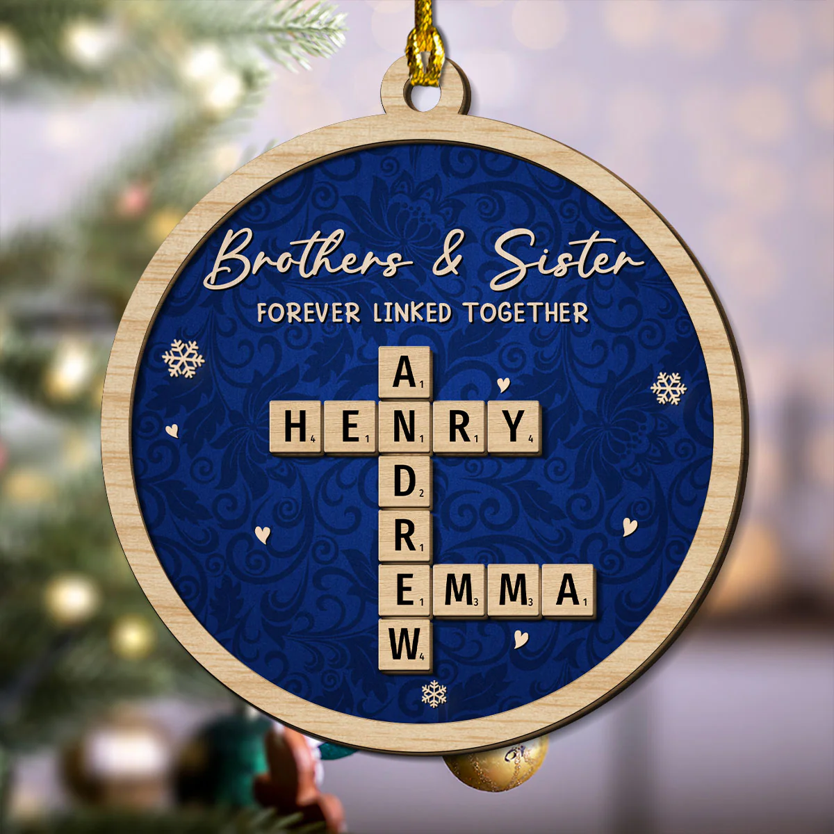 Same Roots But Different Beautiful Branches - Personalized Custom 2-Layered Wood Ornament - Image 2