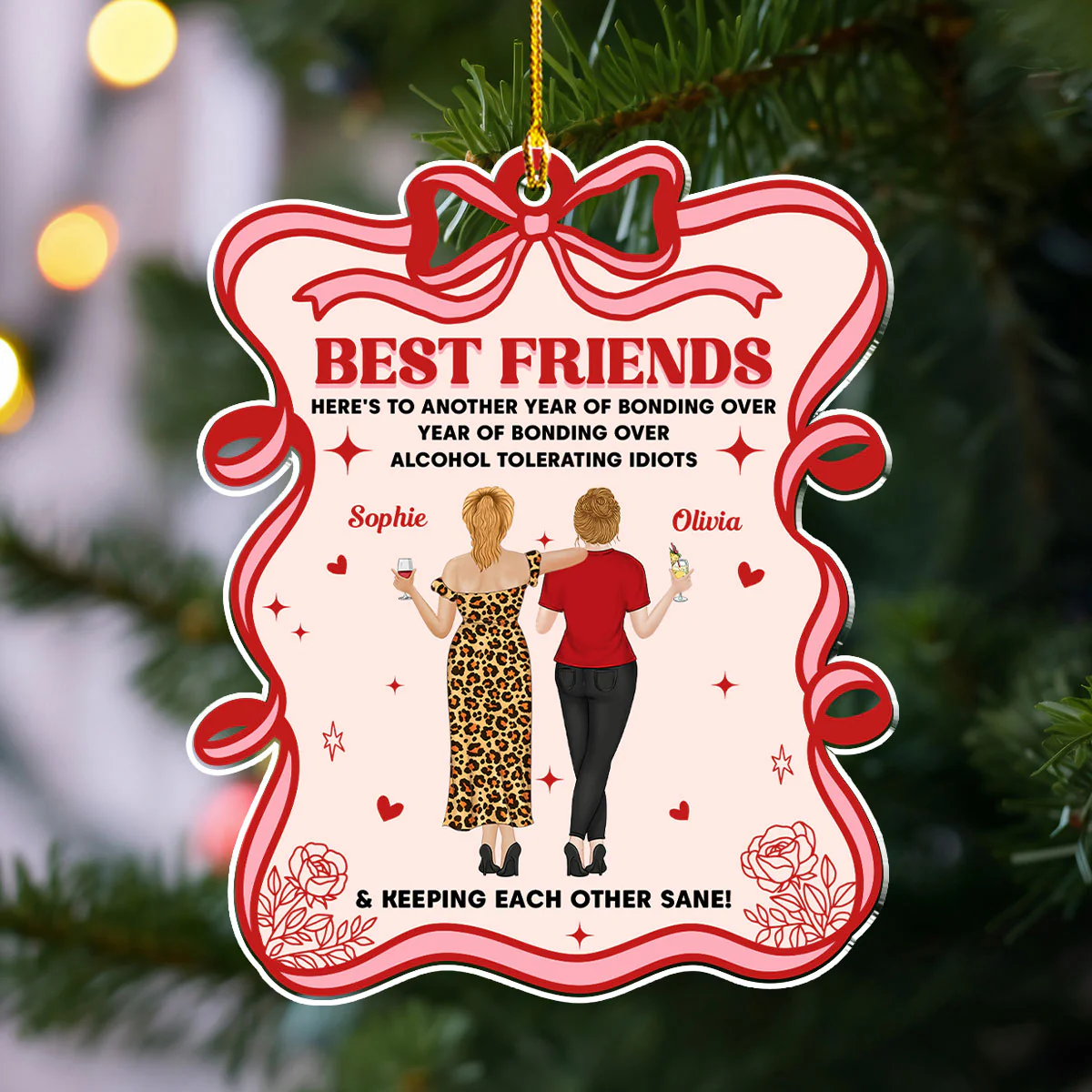 Sane Squad Friendship - Personalized Custom Acrylic Ornament - Image 2