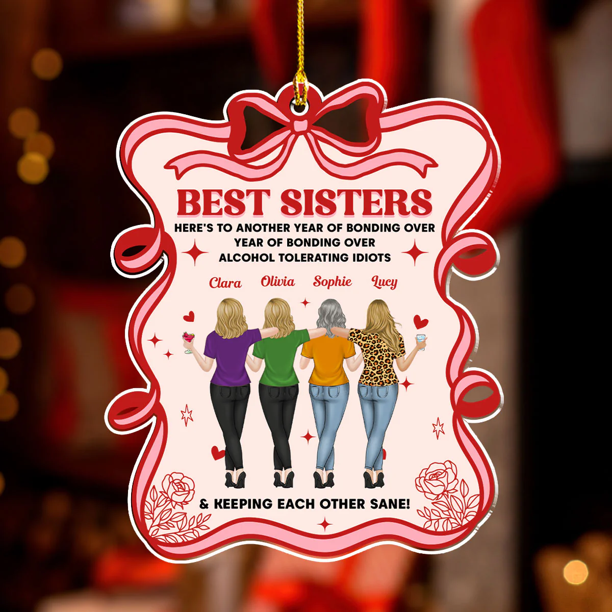Sane Squad Friendship - Personalized Custom Acrylic Ornament - Image 3