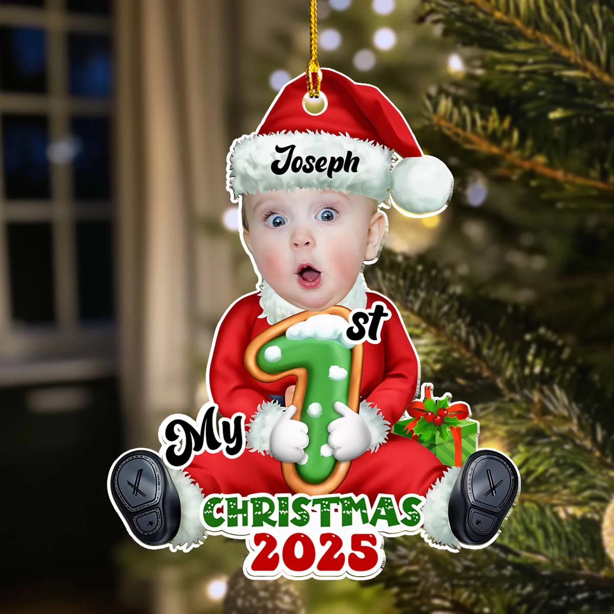 Santa Baby Christmas 2025 - Personalized Custom Acrylic Ornament - Image 3