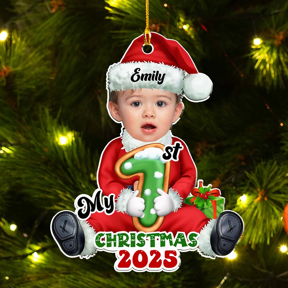 Santa Baby Christmas 2025 - Personalized Custom Acrylic Ornament - Image 4