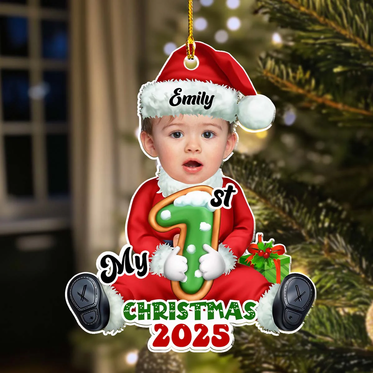 Santa Baby Christmas 2025 - Personalized Custom Acrylic Ornament - Image 5