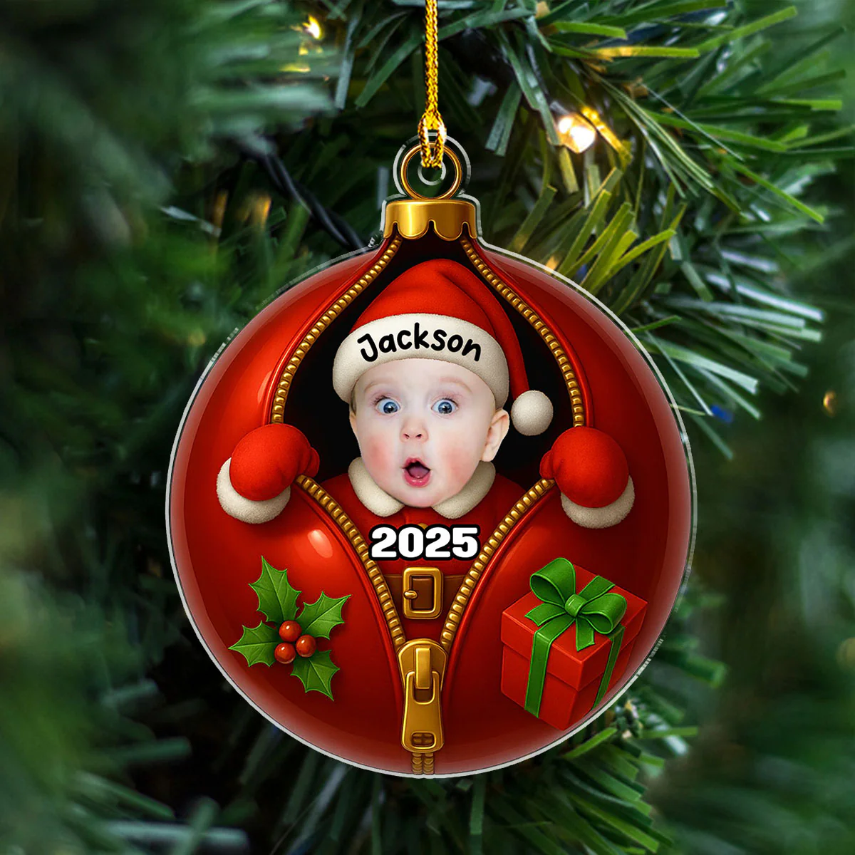 Santa Baby - Personalized Custom Acrylic Ornament - Image 4
