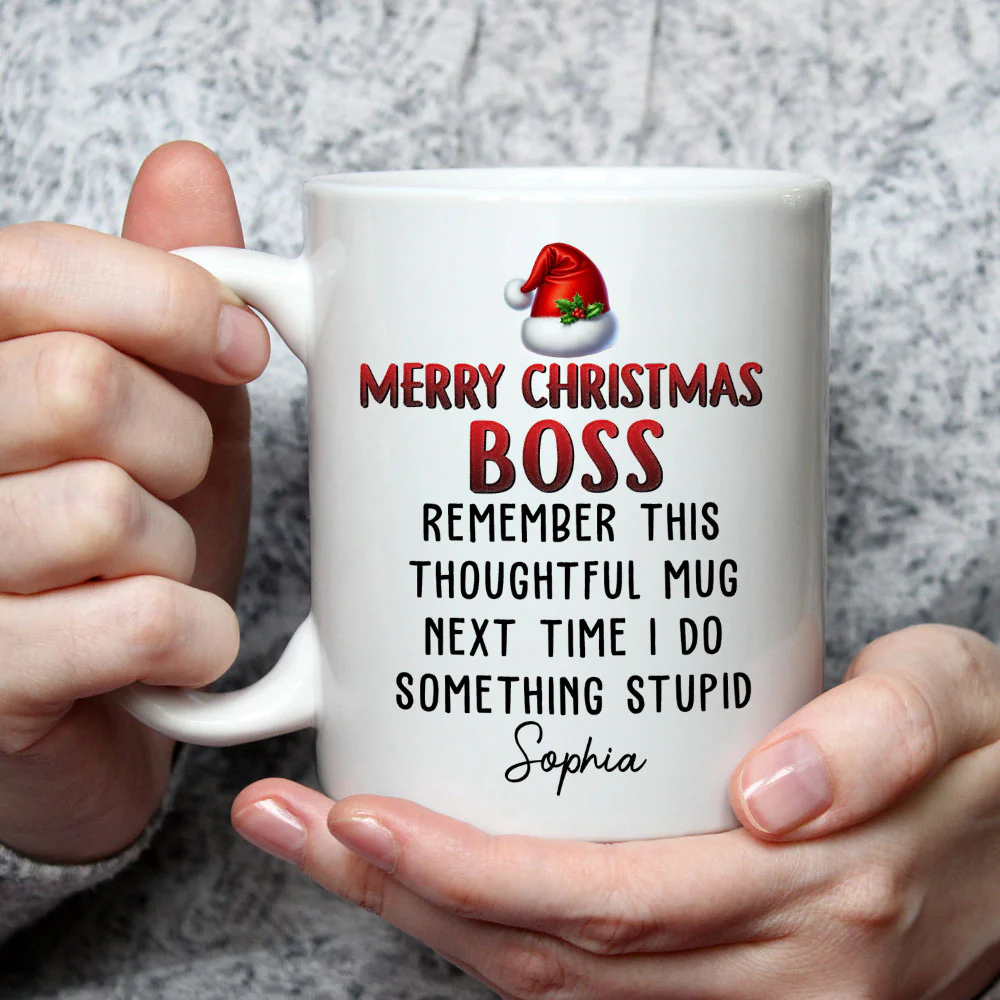 Santa Boss Christmas - Personalized Custom Coffee Mug - Image 2