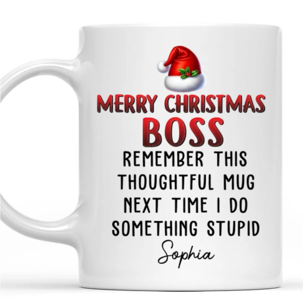 Santa Boss Christmas - Personalized Custom Coffee Mug - Image 7