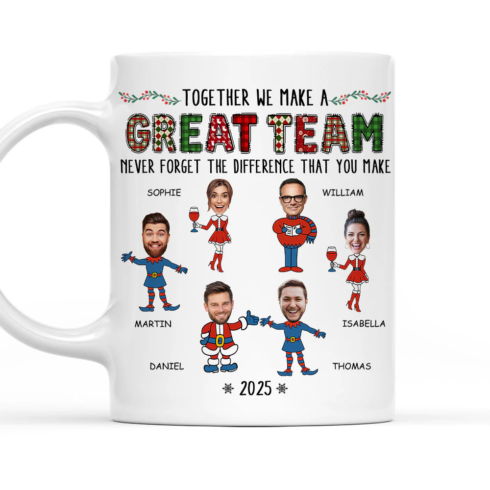Santa Dream Team - Personalized Custom Coffee Mug