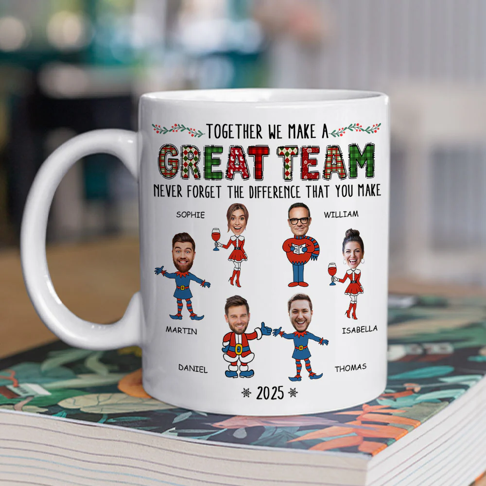 Santa Dream Team - Personalized Custom Coffee Mug - Image 2