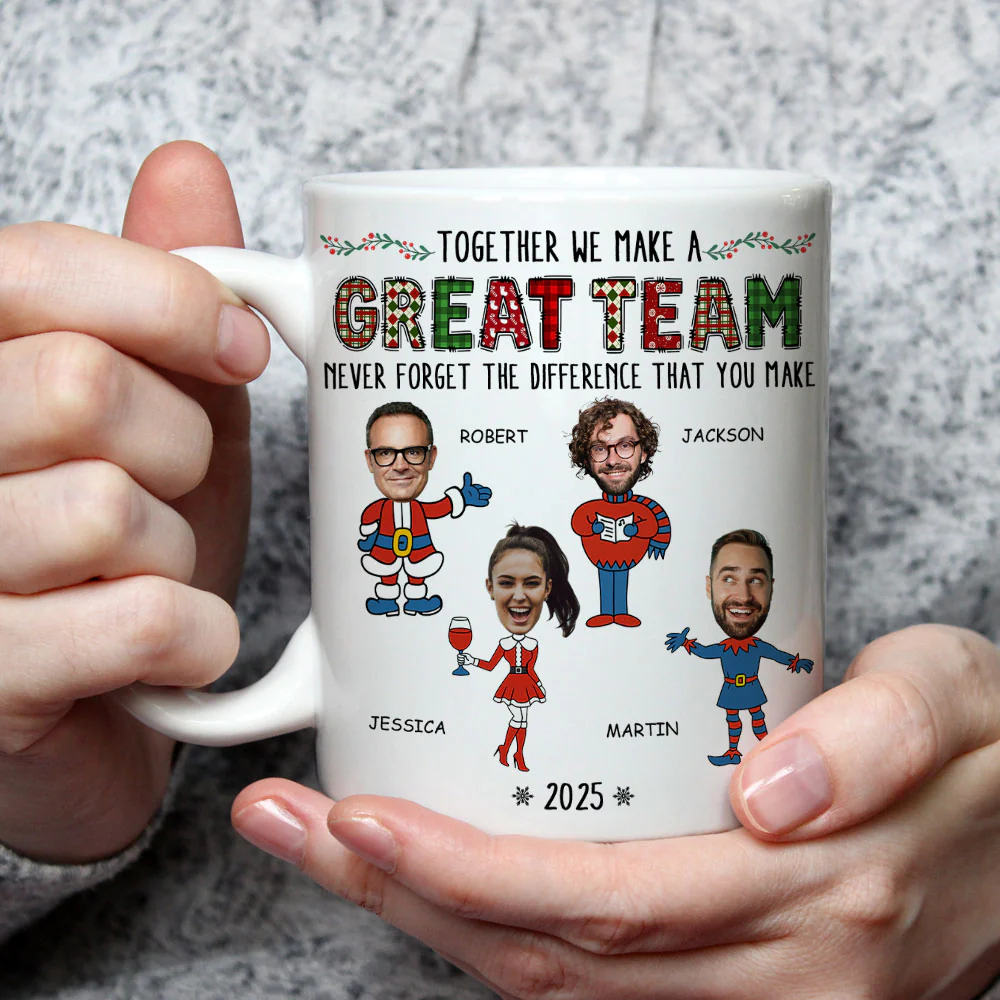 Santa Dream Team - Personalized Custom Coffee Mug - Image 3