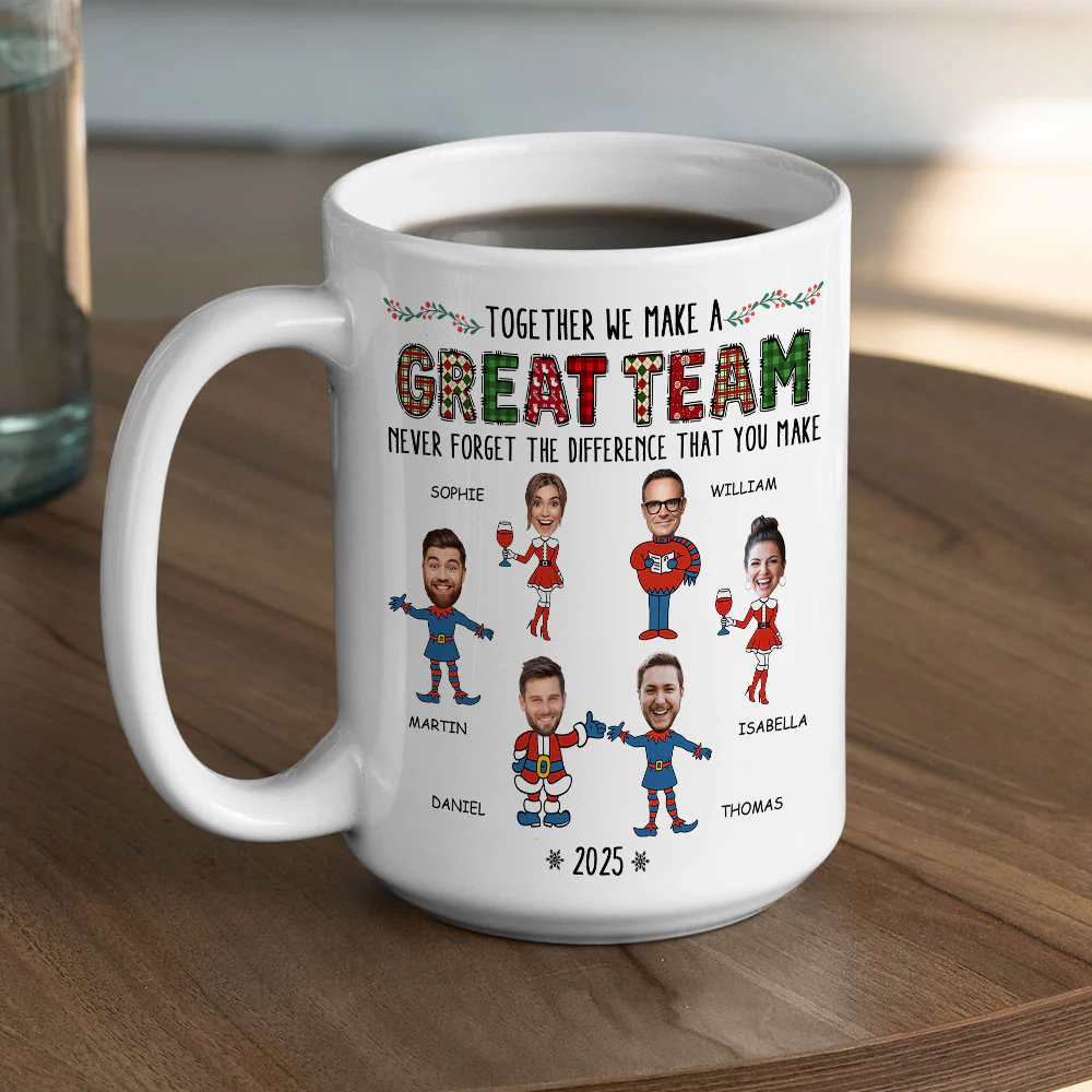 Santa Dream Team - Personalized Custom Coffee Mug - Image 4