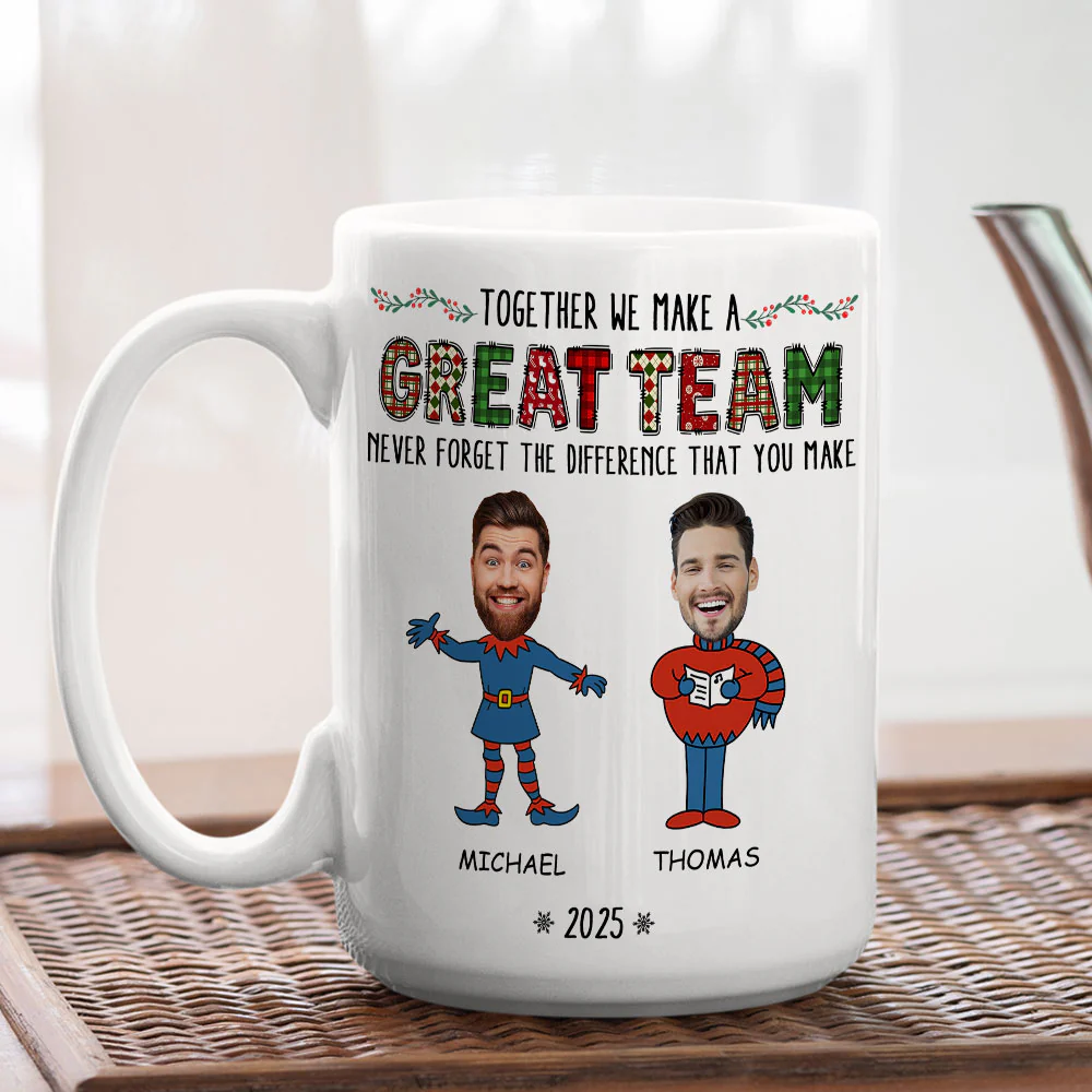 Santa Dream Team - Personalized Custom Coffee Mug - Image 5