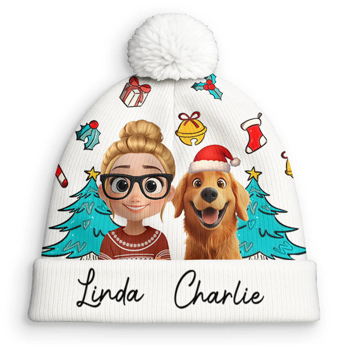 Santa Is Coming To Us - Personalized Custom Bobble Beanie Hat