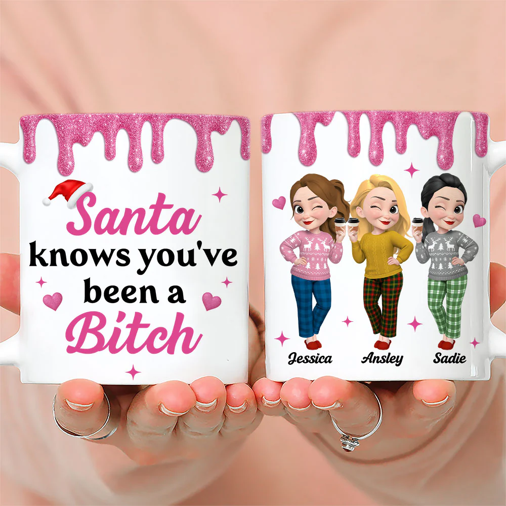 Santa Knows - Personalized Custom Coffee Mug - Image 3