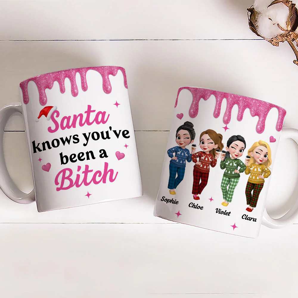 Santa Knows - Personalized Custom Coffee Mug - Image 4