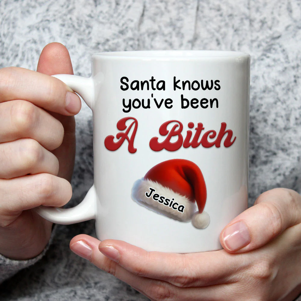 Santa Knows You - Personalized Custom Coffee Mug - Image 3