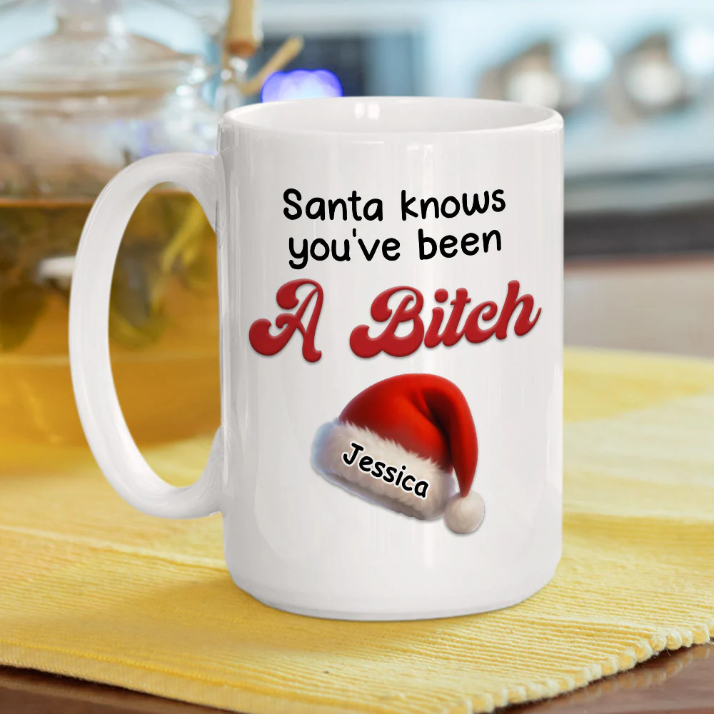 Santa Knows You - Personalized Custom Coffee Mug - Image 5