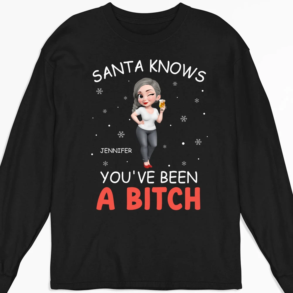 Santa Knows You - Personalized Custom Shirt - Image 10
