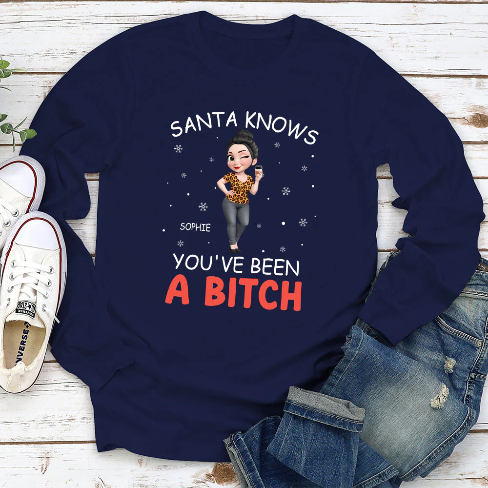 Santa Knows You - Personalized Custom Shirt - Image 3