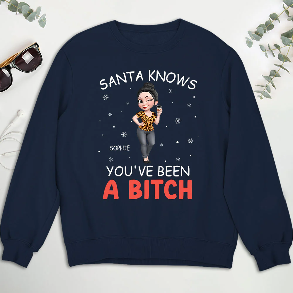 Santa Knows You - Personalized Custom Shirt - Image 4