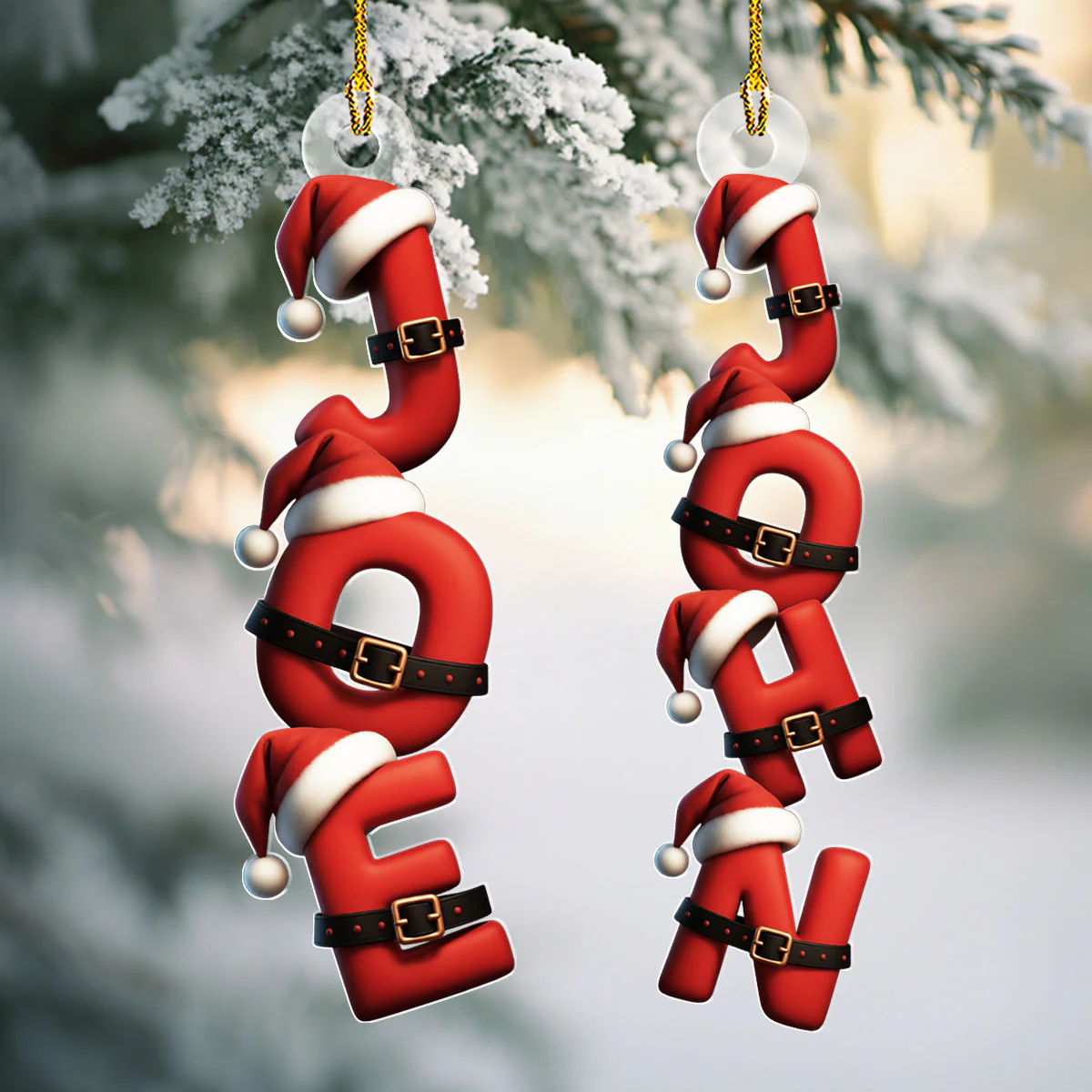 Santa Suit Letter - Personalized Custom Acrylic Ornament - Image 2