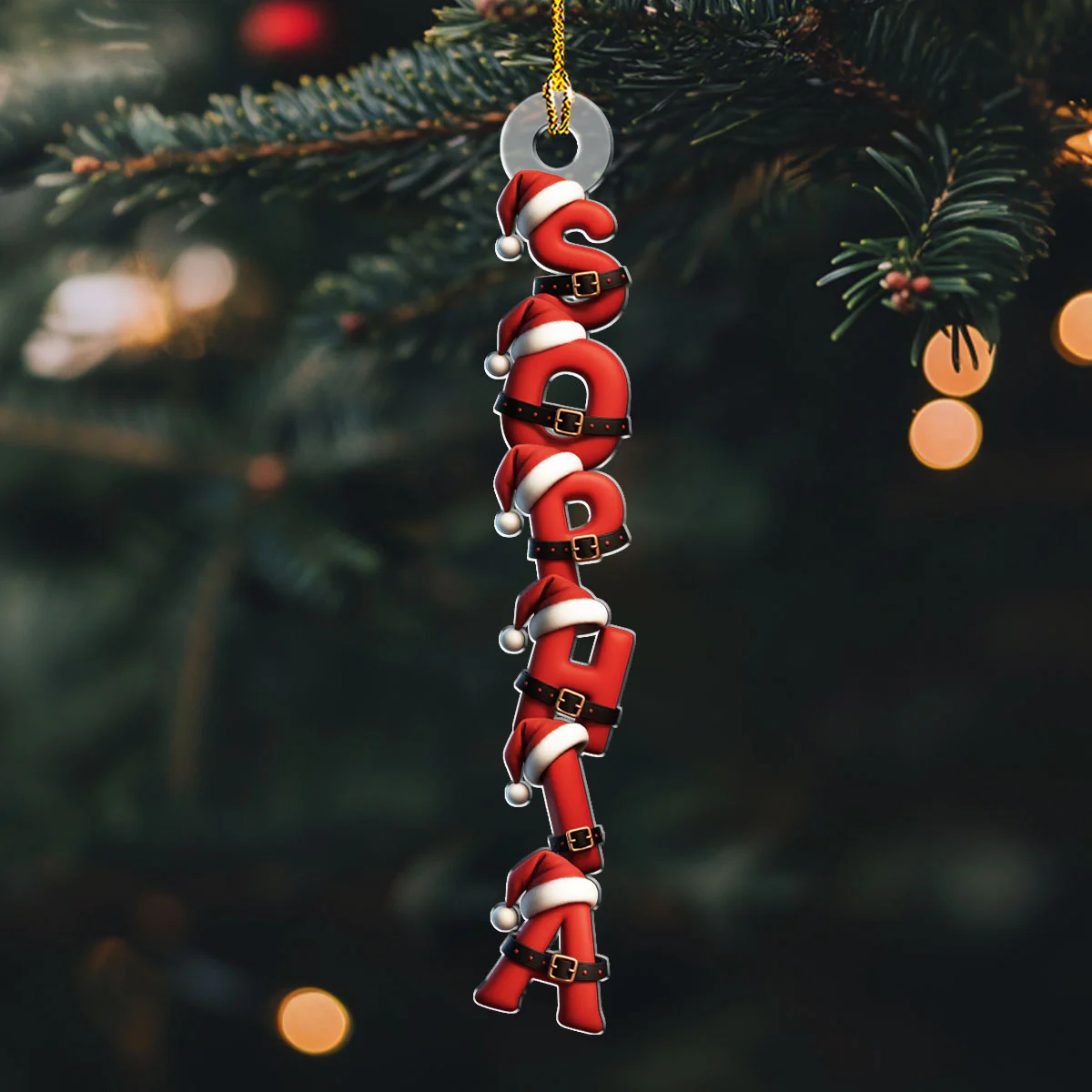 Santa Suit Letter - Personalized Custom Acrylic Ornament - Image 3