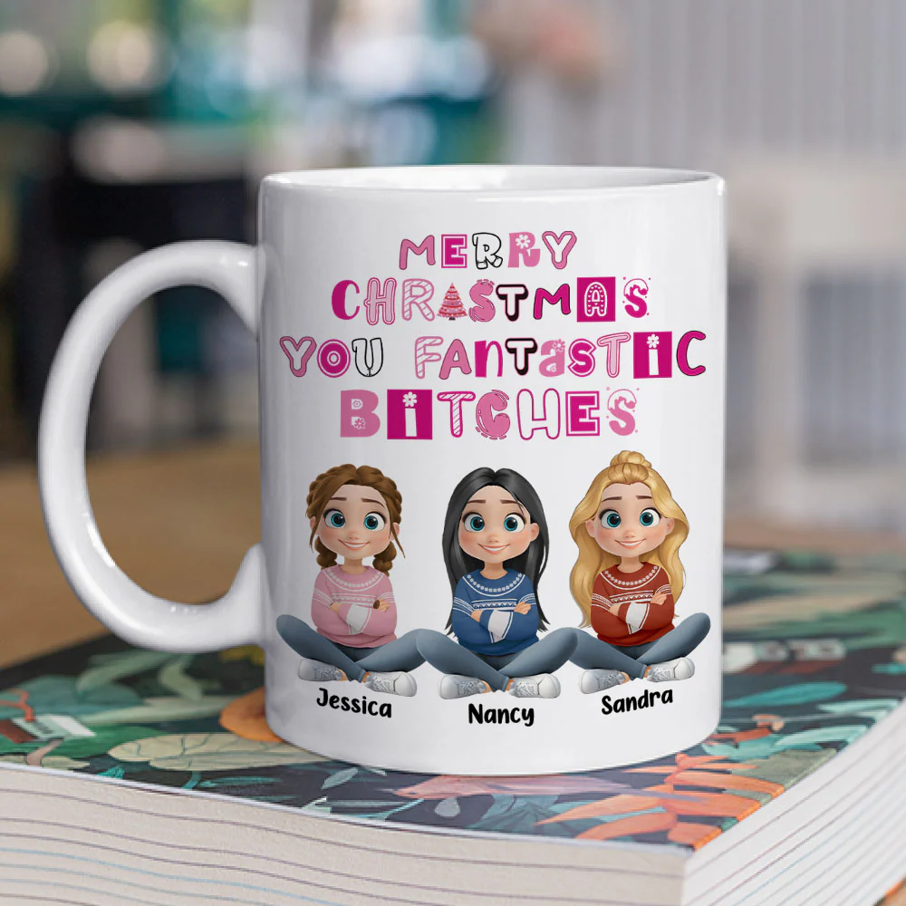 Sassy Merry Christmas Bestie - Personalized Custom Coffee Mug - Image 2