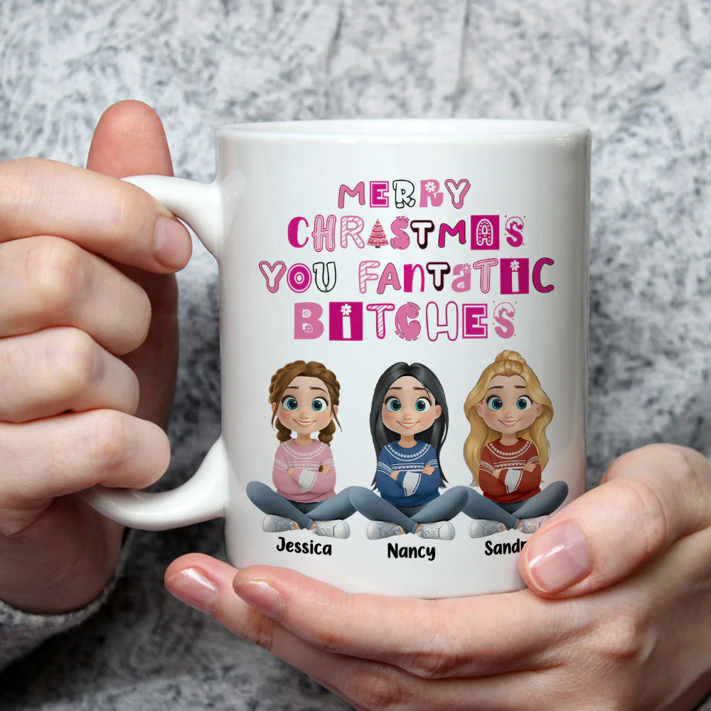 Sassy Merry Christmas Bestie - Personalized Custom Coffee Mug - Image 3