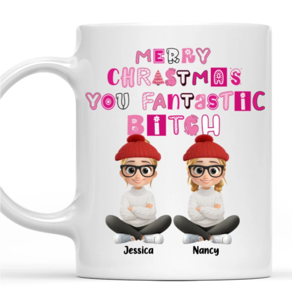 Sassy Merry Christmas Bestie - Personalized Custom Coffee Mug - Image 7