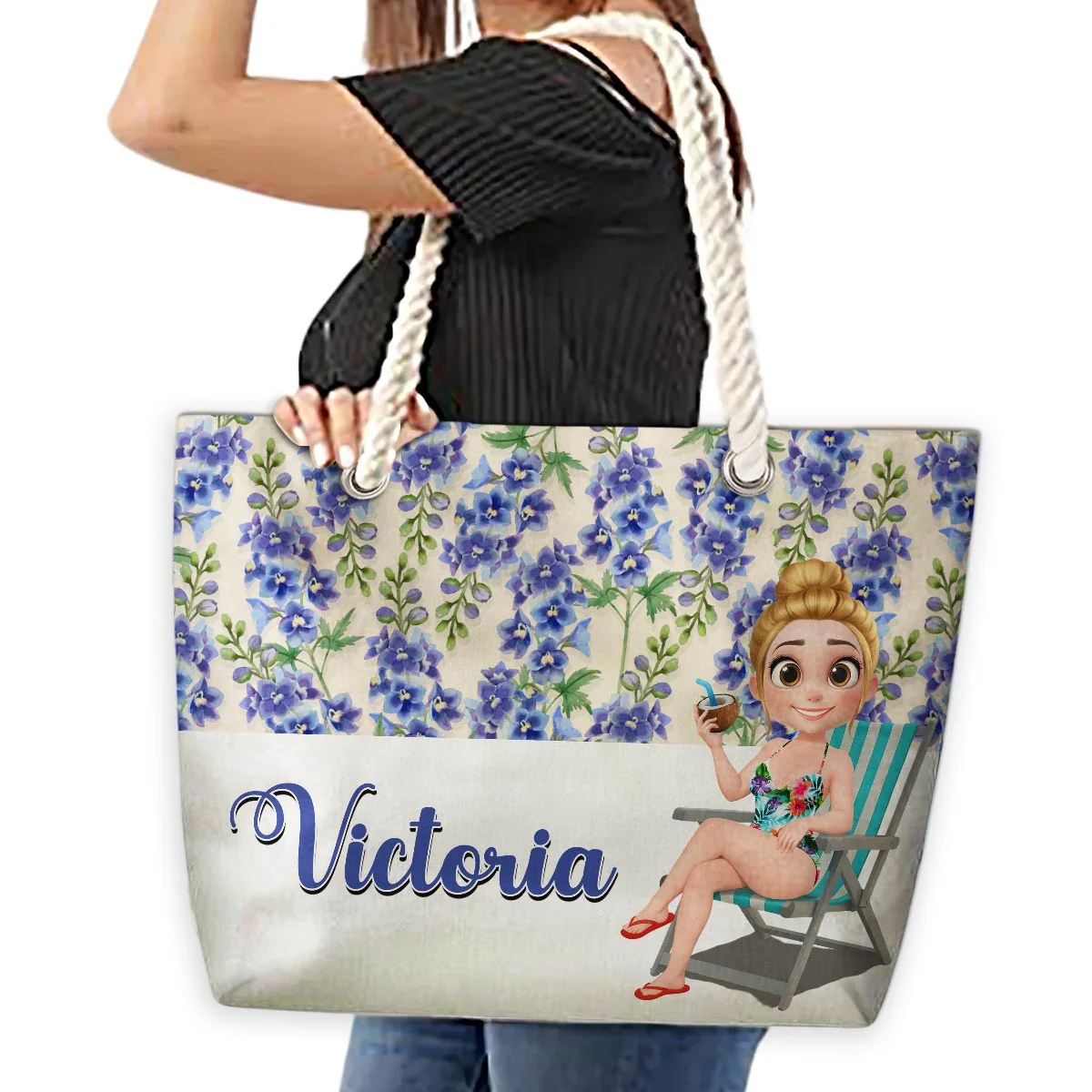Sassy Summer Vibes - Personalized Custom Beach Bag - Image 4