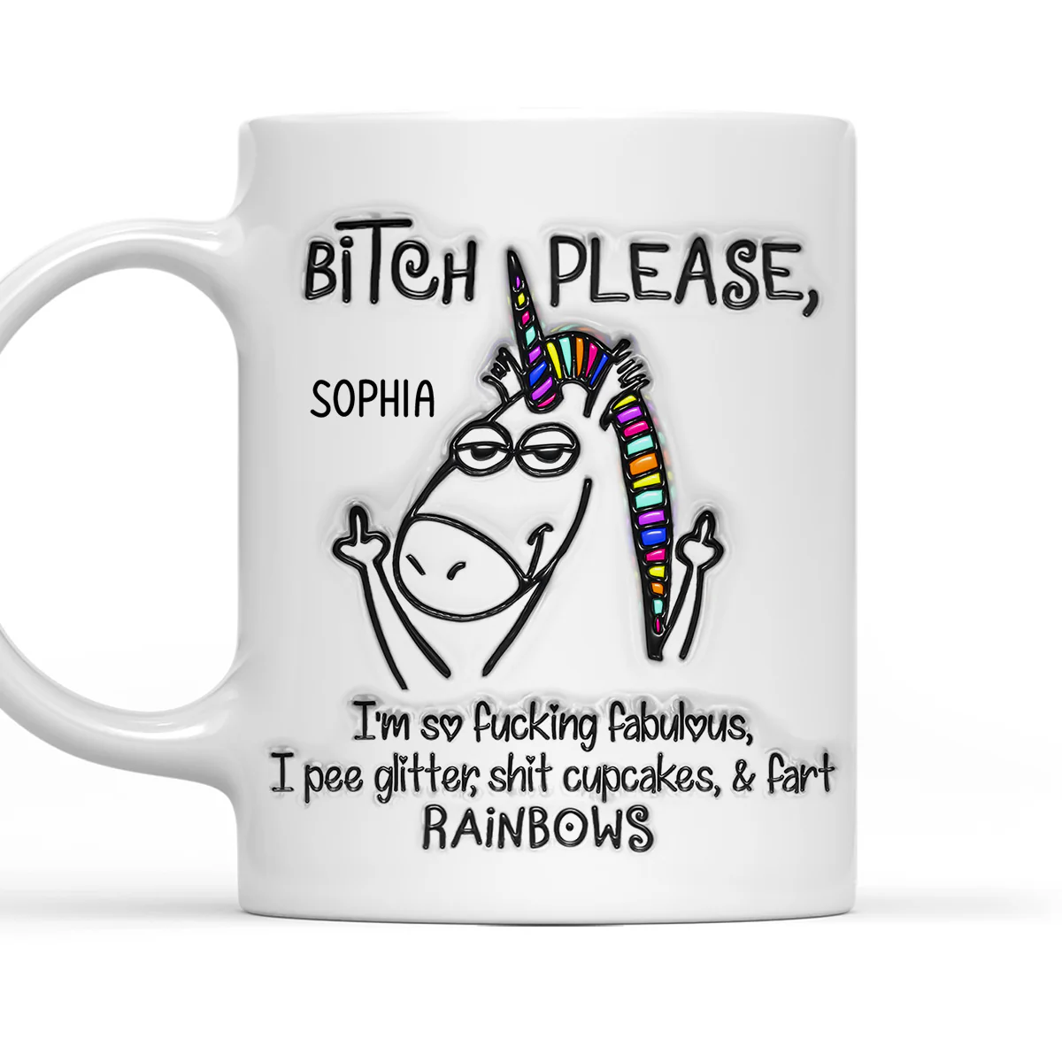 Sassy Unicorn - Personalized Custom 3D Inflated Effect Mug