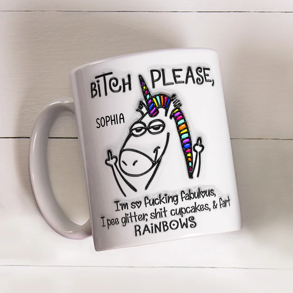 Sassy Unicorn - Personalized Custom 3D Inflated Effect Mug - Image 2