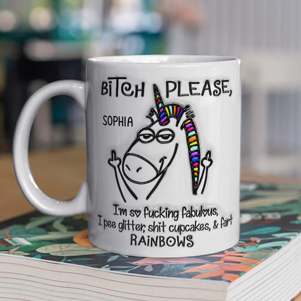 Sassy Unicorn - Personalized Custom 3D Inflated Effect Mug - Image 3