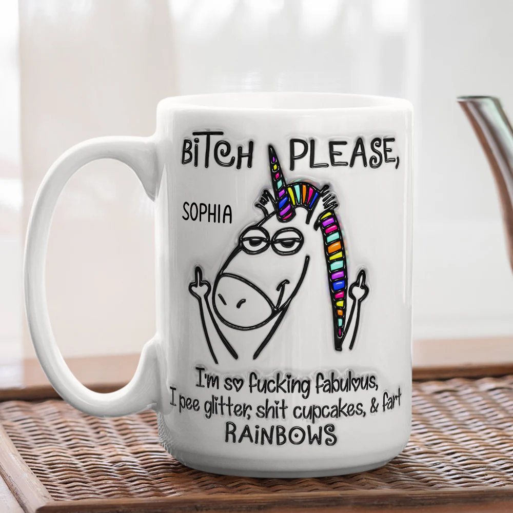 Sassy Unicorn - Personalized Custom 3D Inflated Effect Mug - Image 4