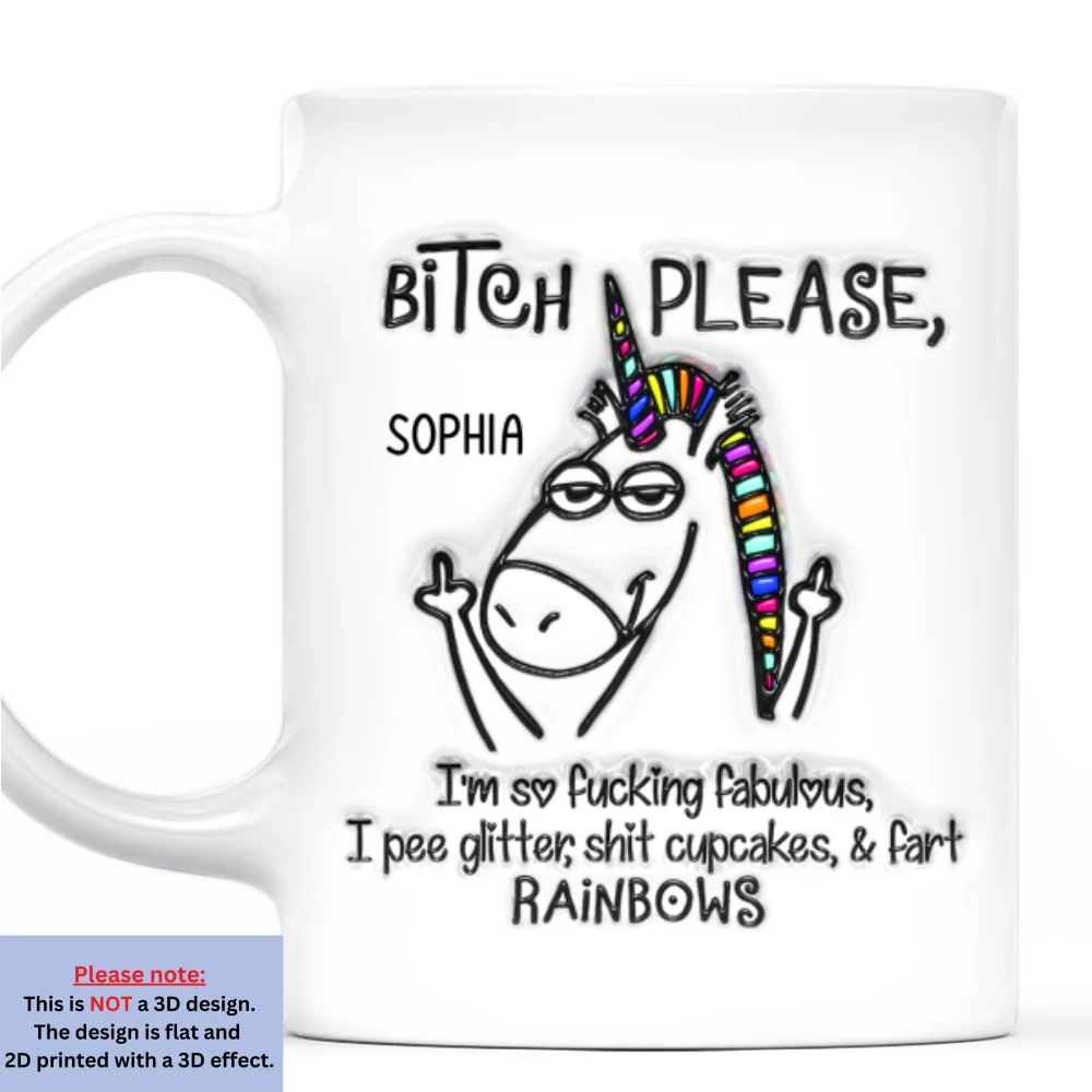 Sassy Unicorn - Personalized Custom 3D Inflated Effect Mug - Image 7