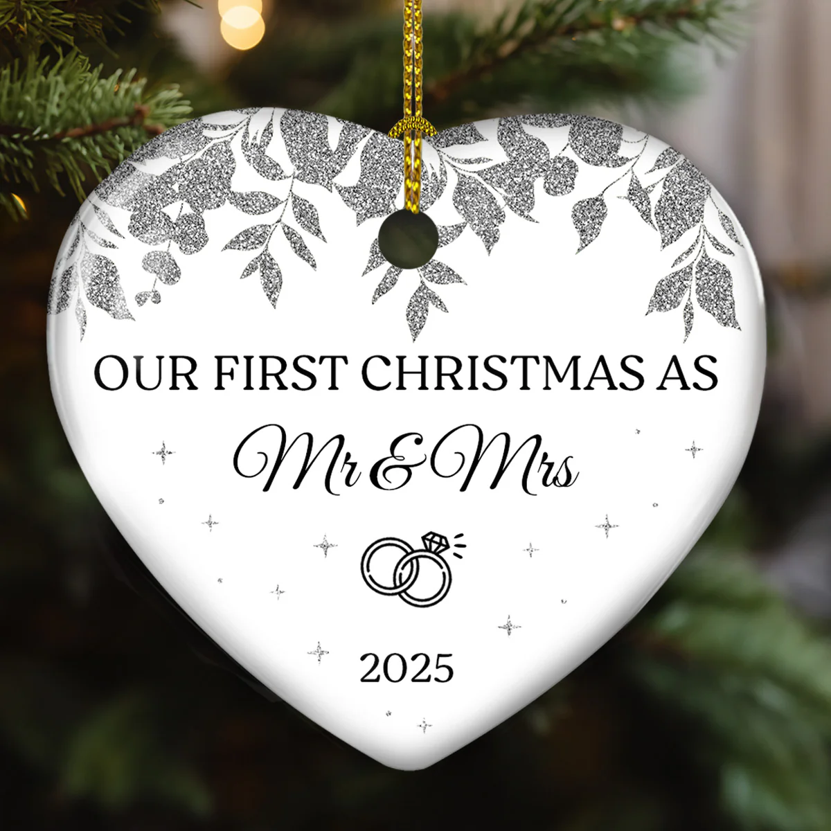Save The Date Memory - Personalized Custom Ceramic Ornament - Image 3