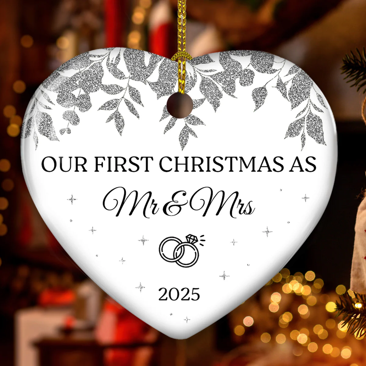 Save The Date Memory - Personalized Custom Ceramic Ornament - Image 4