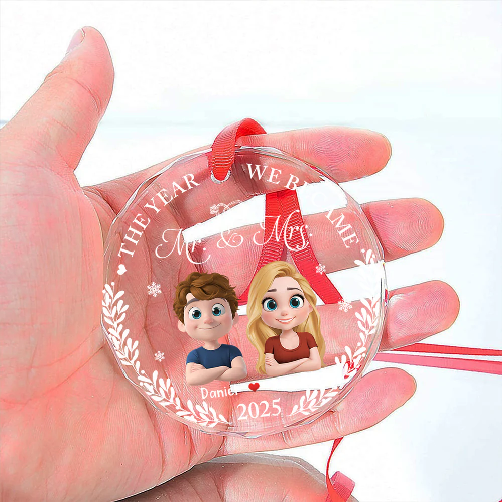 Save The Special Date - Personalized Custom Glass Ornament - Image 5