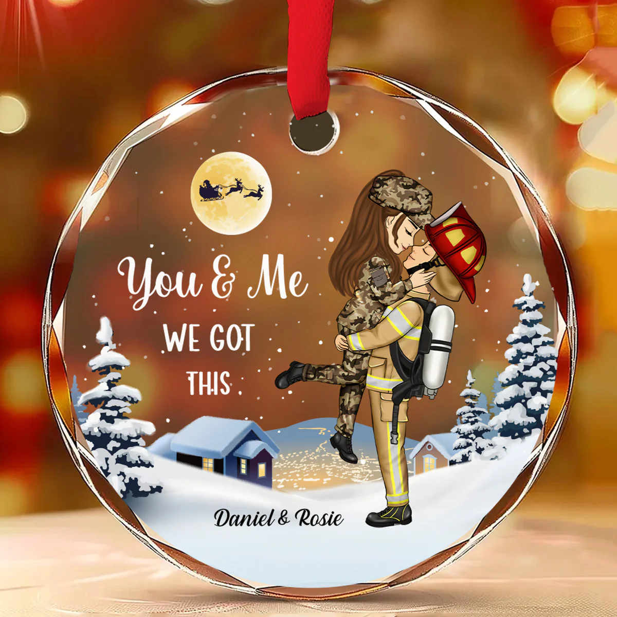 Saving Lives Together - Personalized Custom Glass Ornament - Image 4