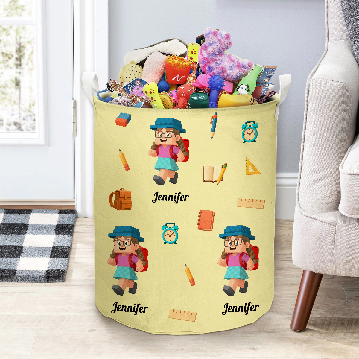 School Time - Personalized Custom Laundry Basket - Image 3