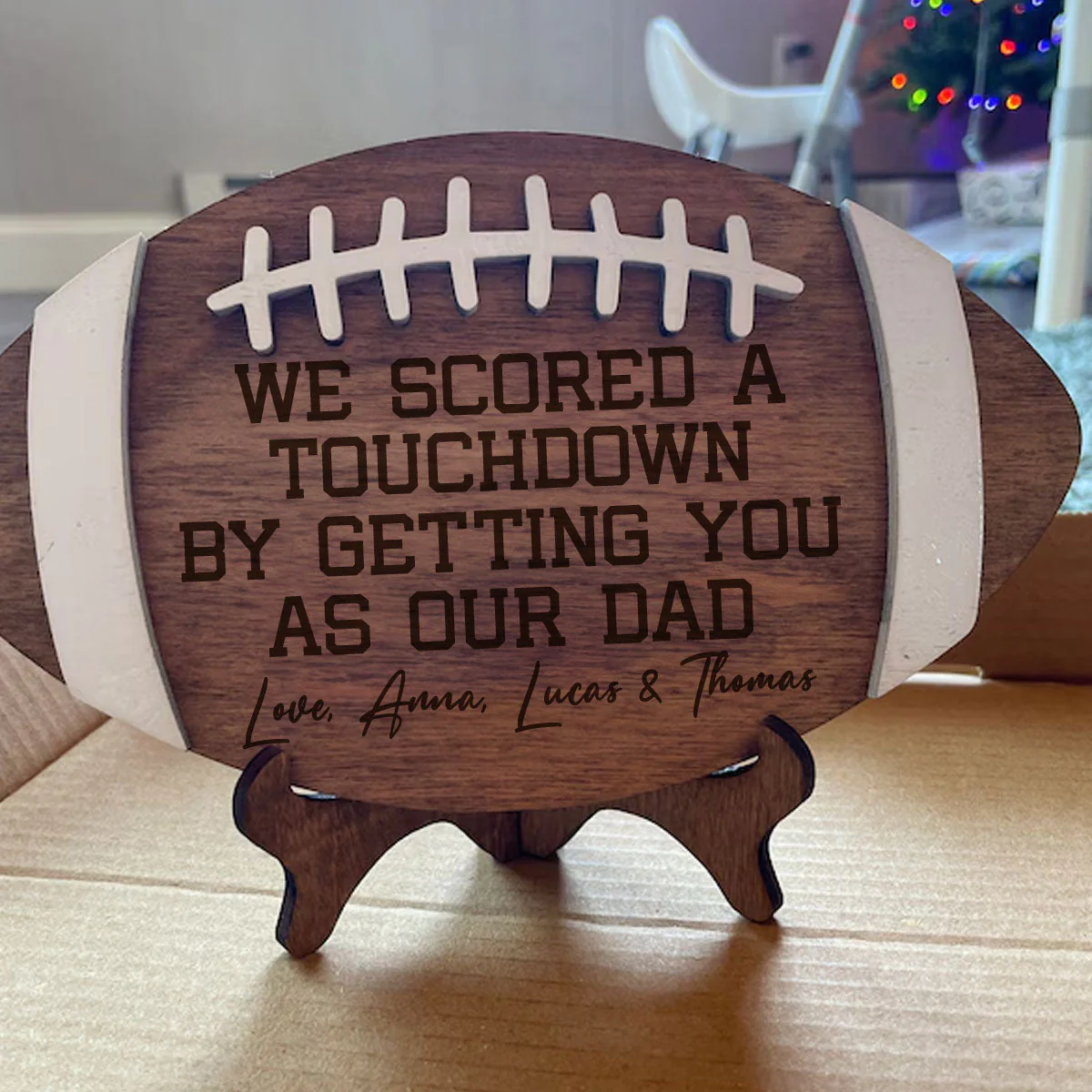 Score A Touchdown - Personalized Wooden Plaque - Image 4