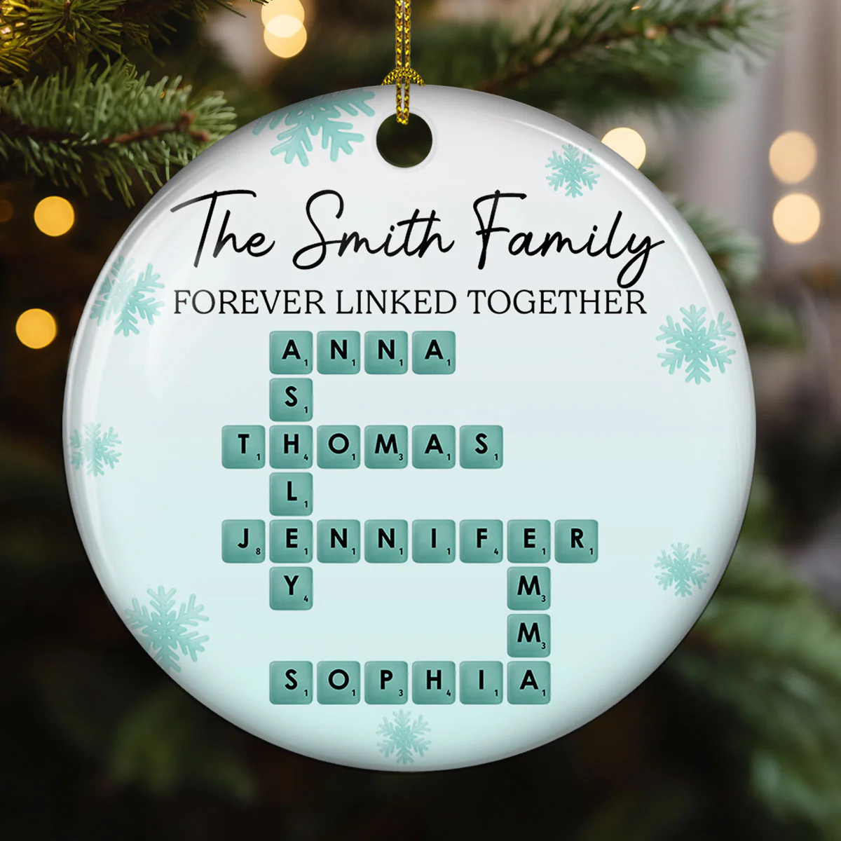 Sea Glass Family - Personalized Custom 3D Inflated Effect Ceramic Ornament