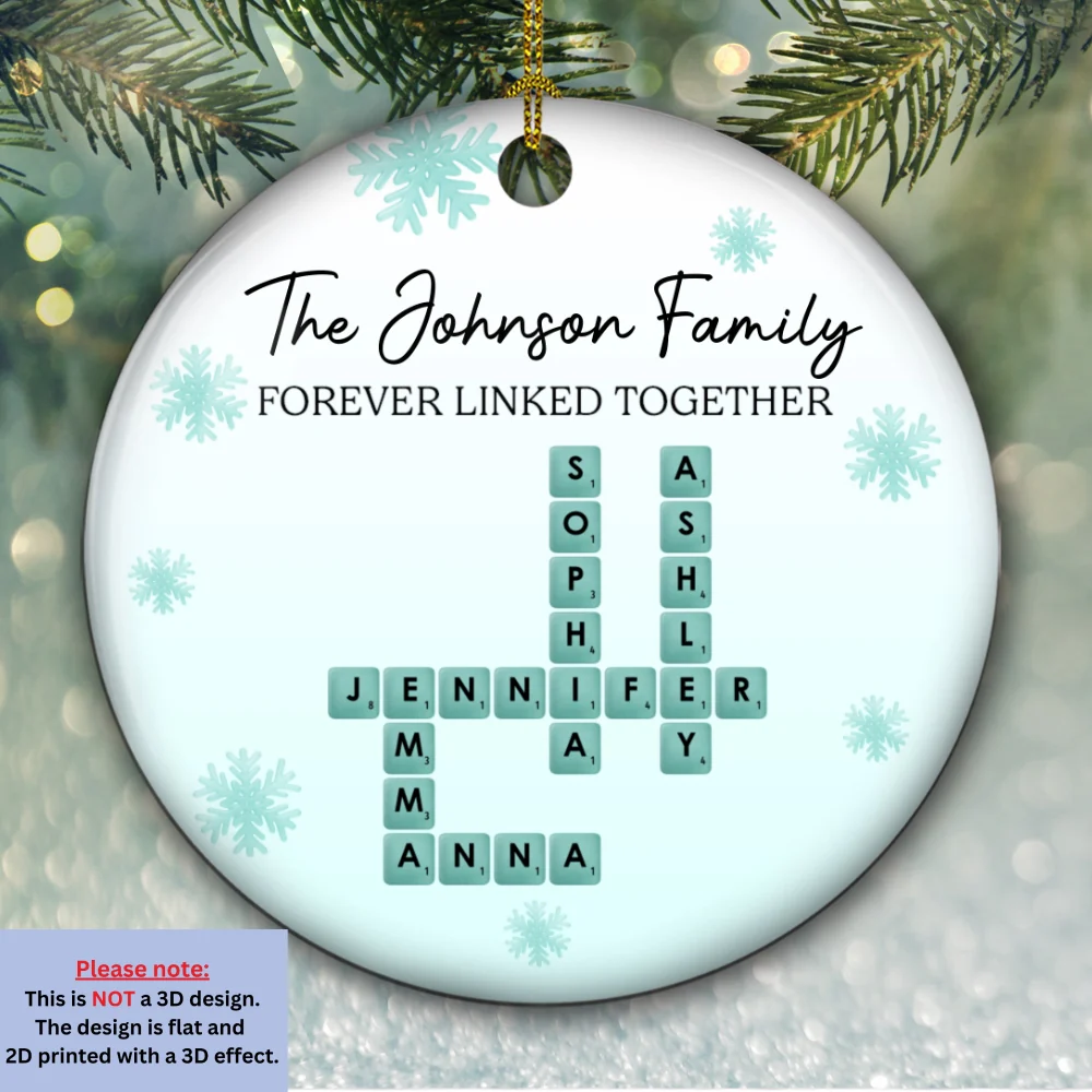 Sea Glass Family - Personalized Custom 3D Inflated Effect Ceramic Ornament - Image 5