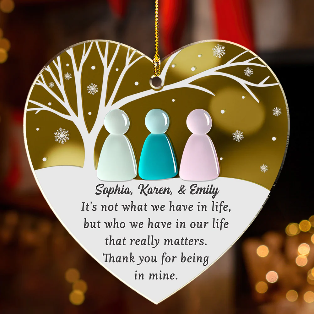 Sea Glass Friendship - Personalized Custom Mirrored Acrylic Ornament - Image 2