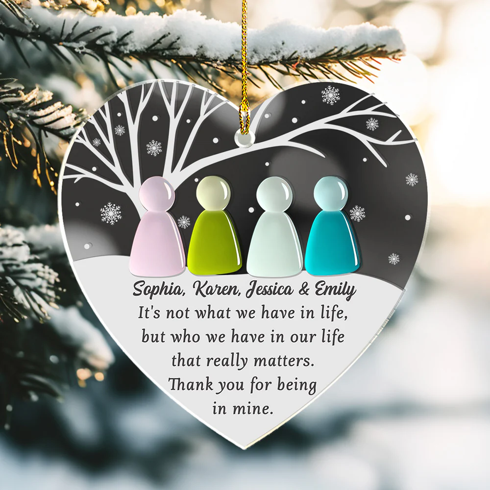 Sea Glass Friendship - Personalized Custom Mirrored Acrylic Ornament - Image 3