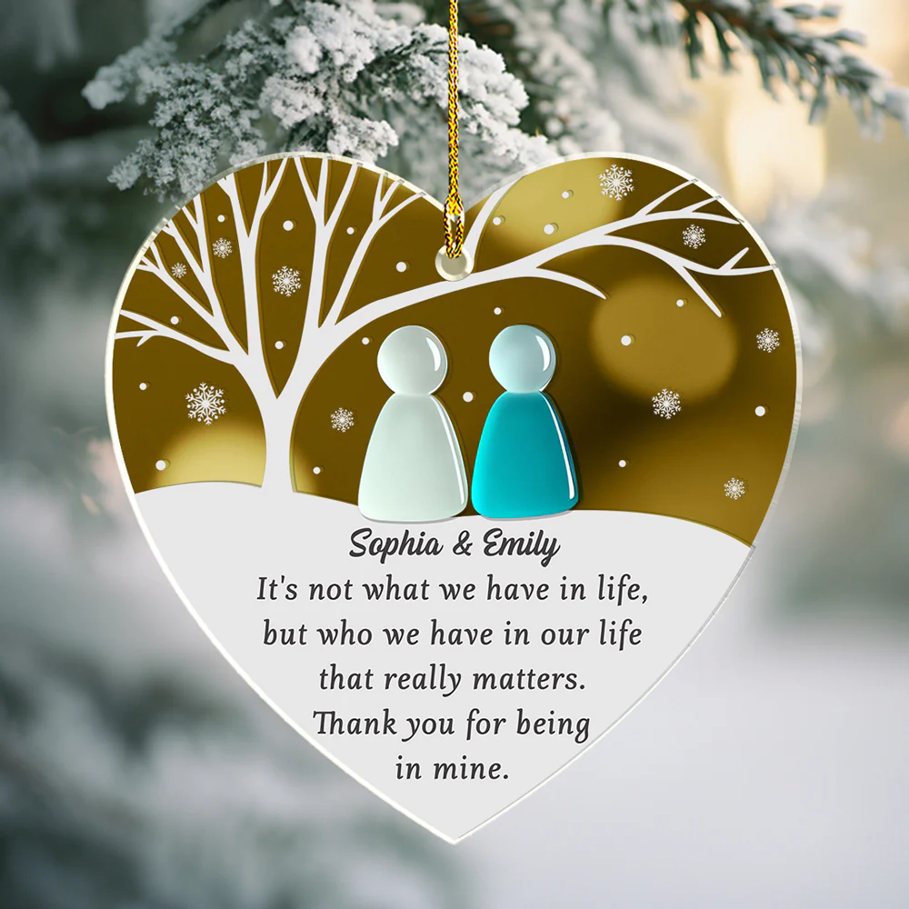 Sea Glass Friendship - Personalized Custom Mirrored Acrylic Ornament - Image 4